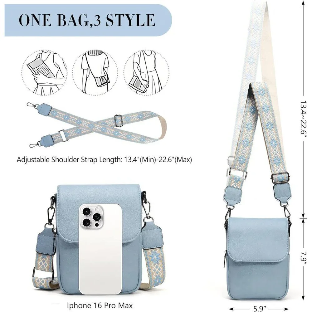 Mini Crossbody Bag Women PU Leather Small Cell Phone Wallet Organizer